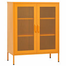opbevaringsskab sennepsgul 80x35x101,5 cm stål