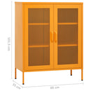 opbevaringsskab sennepsgul 80x35x101,5 cm stål