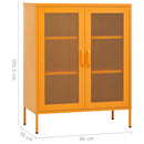 opbevaringsskab sennepsgul 80x35x101,5 cm stål