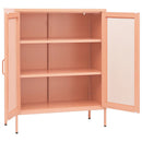 opbevaringsskab 80x35x101,5 cm stål lyserød