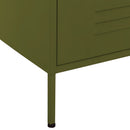 kommode 80x35x101,5 cm olivengrøn