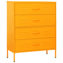 kommode 80x35x101,5 cm Sennepsgul