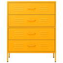 kommode 80x35x101,5 cm Sennepsgul