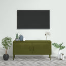 tv-skab 105x35x50 cm stål olivengrøn