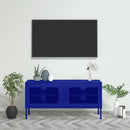 tv-skab 105x35x50 cm stål Marineblå