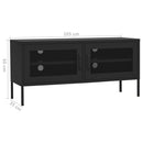 tv-skab 105x35x50 cm stål Sort