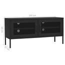 tv-skab 105x35x50 cm stål Sort