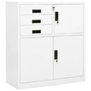 kontorskab 90x40x102 cm stål hvid