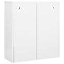 kontorskab 90x40x102 cm stål hvid