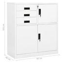 kontorskab 90x40x102 cm stål hvid