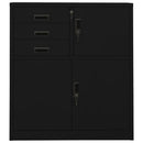 kontorskab 90x40x102 cm stål sort