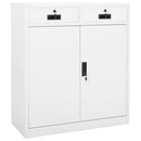 kontorskab 90x40x102 cm stål hvid