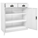 kontorskab 90x40x102 cm stål hvid