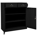 kontorskab 90x40x102 cm stål sort