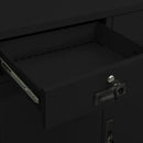 kontorskab 90x40x102 cm stål sort