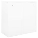 skab med skydelåger 90x40x90 cm stål hvid