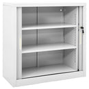 skab med skydelåger 90x40x90 cm stål grå