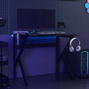 gamerbord 90x60x75 cm K-formede ben sort