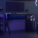 gamerbord 110x60x75 cm K-formede ben sort