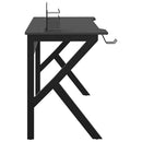 gamerbord 110x60x75 cm K-formede ben sort