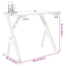 gamerbord 90x60x75 cm Y-formede ben sort