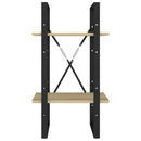 bogreol med 2 hylder 40x30x70 cm konstrueret træ sonoma-eg