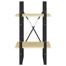 bogreol 40x30x70 cm 2 hylder massivt fyrretræ