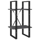 bogreol 40x30x70 cm 2 hylder massivt fyrretræ grå