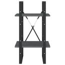 bogreol 40x30x70 cm 2 hylder massivt fyrretræ grå