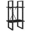 bogreol 40x30x70 cm 2 hylder massivt fyrretræ sort