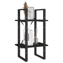 bogreol 40x30x70 cm 2 hylder massivt fyrretræ sort