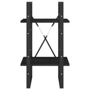 bogreol 40x30x70 cm 2 hylder massivt fyrretræ sort