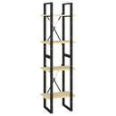 bogreol 40x30x140 cm 4 hylder massivt fyrretræ