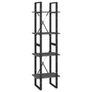 bogreol 40x30x140 cm 4 hylder massivt fyrretræ grå