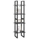 bogreol 40x30x140 cm 4 hylder massivt fyrretræ grå