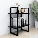 bogreol med 2 hylder 60x30x70 cm konstrueret træ sort