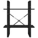 bogreol med 2 hylder 60x30x70 cm konstrueret træ sort