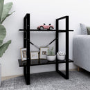 bogreol med 2 hylder 60x30x70 cm konstrueret træ sort