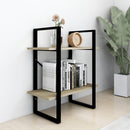 bogreol med 2 hylder 60x30x70 cm konstrueret træ sonoma-eg
