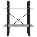 bogreol med 2 hylder 60x30x70 cm konstrueret træ betongrå