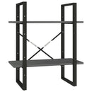 bogreol 60x30x70 cm 2 hylder massivt fyrretræ grå