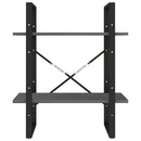 bogreol 60x30x70 cm 2 hylder massivt fyrretræ grå