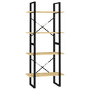 bogreol 60x30x140 cm 4 hylder massivt fyrretræ