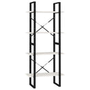 bogreol med 4 hylder 60x30x140 cm massivt fyrretræ hvid