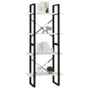 bogreol med 4 hylder 60x30x140 cm massivt fyrretræ hvid