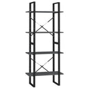 bogreol med 4 hylder 60x30x140 cm massivt fyrretræ grå