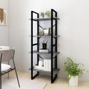 bogreol med 4 hylder 60x30x140 cm massivt fyrretræ grå