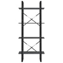 bogreol med 4 hylder 60x30x140 cm massivt fyrretræ grå