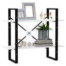 bogreol med 2 hylder 80x30x70 cm konstrueret træ hvid