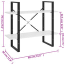 bogreol med 2 hylder 80x30x70 cm konstrueret træ hvid